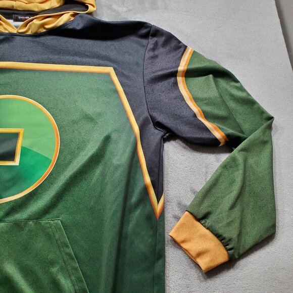 Dykhaily Hoodie Earth Kingdom Theme Green Yellow Graphic Front Pouch Men Sz L - Picture 6 of 13